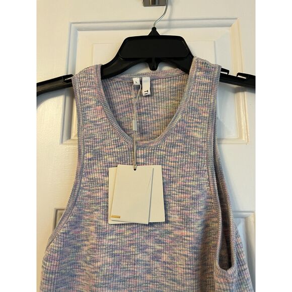 Tibi printed combed cotton ribbed tank - Picture 6 of 6